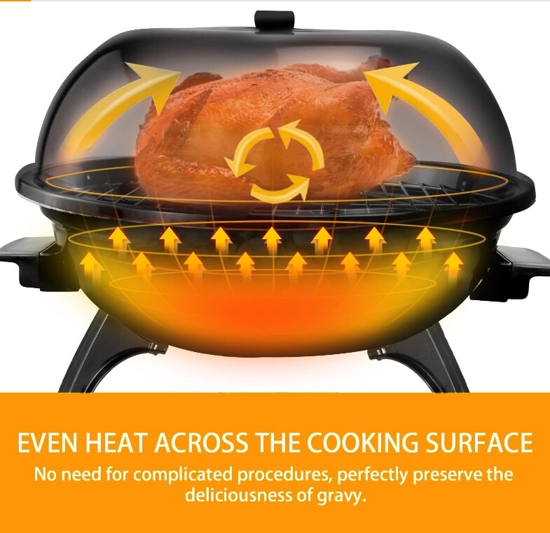 Electric BBQ Grill Portable Removable Stand Grill 1600W Electric Grill