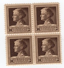 Scott #878 Jane Addams Block of 4 Stamps - MNH