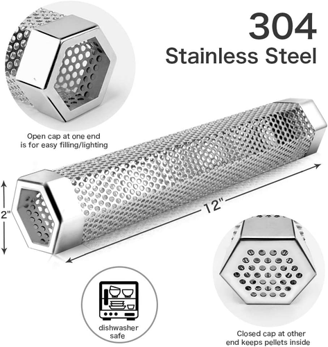 Rauchrohr für Pellet Smoker, 12'' Smokerrohr für Pelletgrill - heiß oder kalt Sm - Bild 5 von 12
