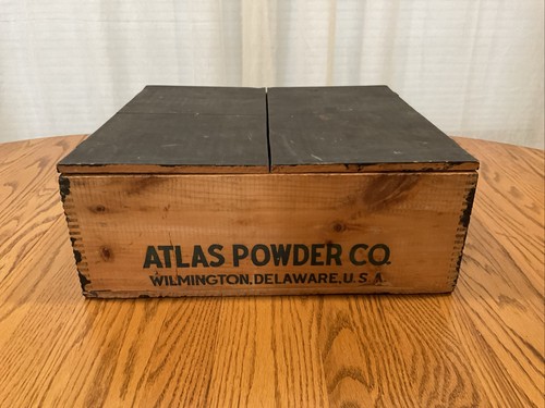Vintage Atlas Powder Co. Wilmington, DE, Wooden Create W/ Doors High Explosives TNT - Bild 4 von 7