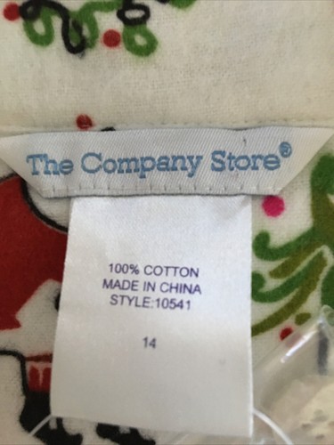The Company Store Youth Size 14 Pajamas w XMAS Santa & Wreaths - Picture 5 of 5