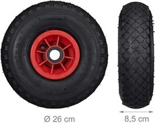 Ruota Pneumatica per Carrello 26 cm Gomma 3.00-4 con Camera d'aria Portapacchi