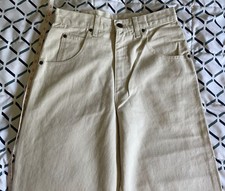 Vintage Solo Semore Jeans Size 28 Mens Biege Baggy Wide Leg USA Made 90s NWT