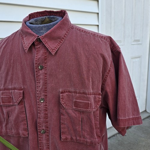 Red Head Herren Kurzarm Hemd mit Knöpfen Gr. XL Burgund Baumwolle 2 Taschen RN#74747 - Bild 2 von 14