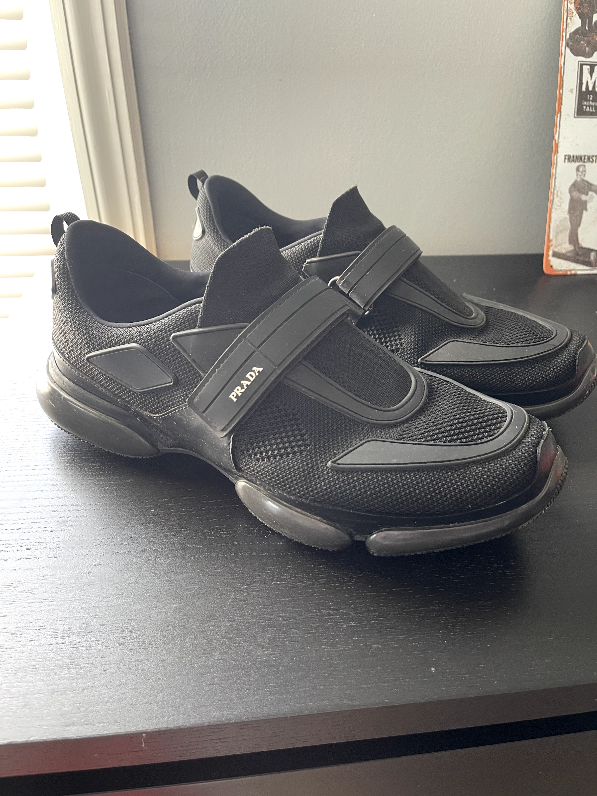 Prada Cloudbust 2019 black sneakers size US 8 with buckle strap-image