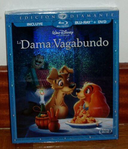 DISNEY CLASSIC LADY & TRAMP #15 SLIPCOVER BLU-RAY+DVD NEW R2 - Picture 1 of 2