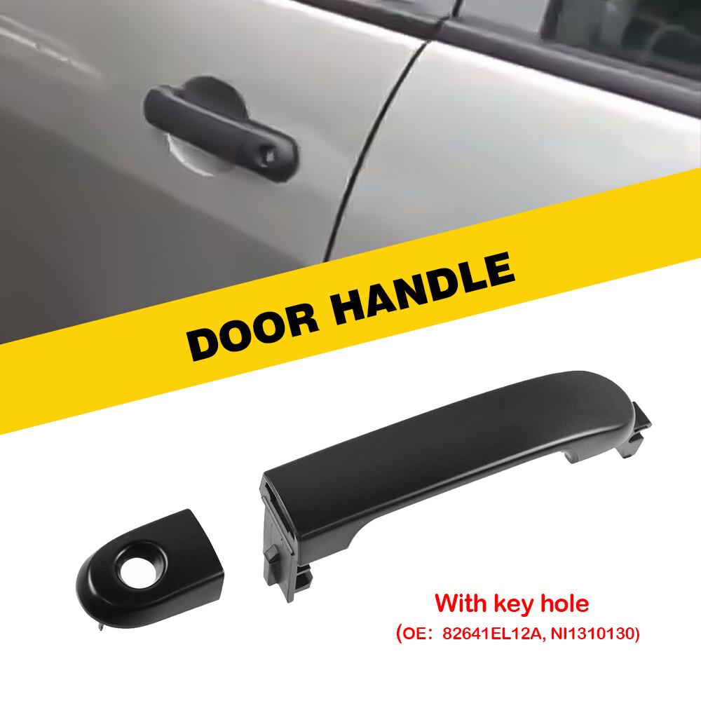 Front Exterior Black Door Handle Driver Side Left Hand for 2007-12