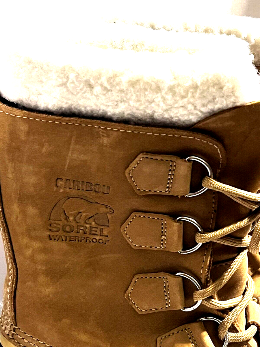Men's Sorel Caribou Snow Boot size 7 Navy/Tan Warm Lining