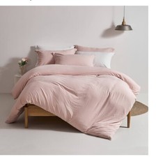 Mildly Duvet Cover Full Set Pink 100 Washed Microfiber Super Soft Comforter