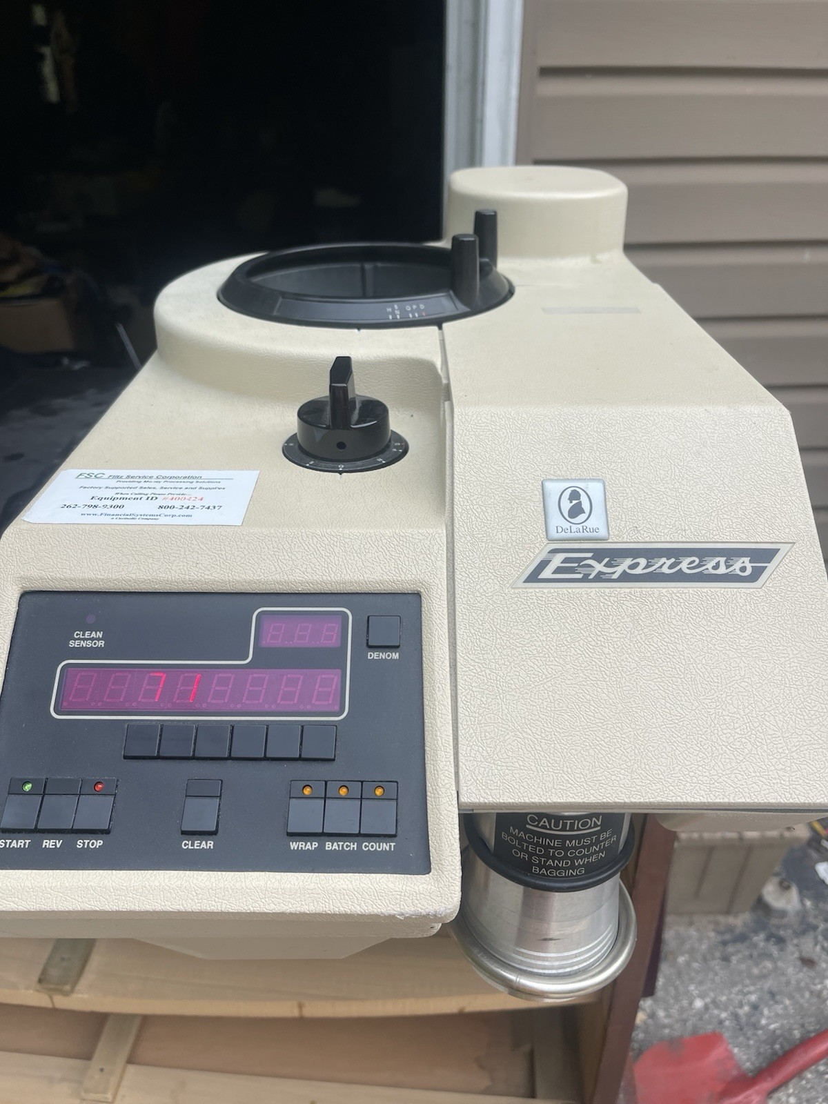 Working DeLaRue Brandt Express 7500 Tabletop Coin Counter