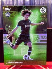 2025 JAYDEN DANNS 26/99 TOPPS UEFA Liverpool Green SIMPLICIDAD ROOKIE RC