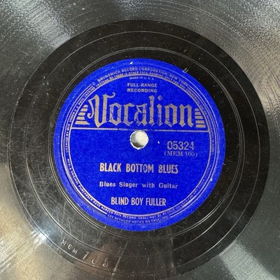 VTG Blind Boy Fuller Black Bottom Blues & I Crave My Pig Meat VOCALION Single 78
