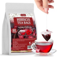 Hibiscus Tea 60Bags Natural Dried Hibiscus Flower Support Digestion Herbal Tea