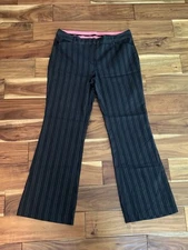 Women’s MiXit stretch Dress Slacks 14 Black Gray w/ Pink Pinstripes