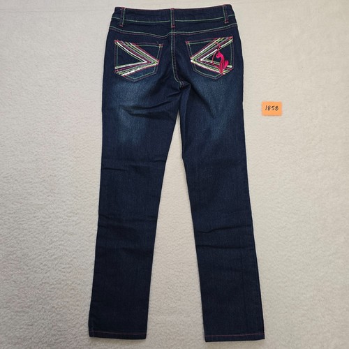 Baby Phat Girlz Stretch Denim Blue Jeans Pants Girls 12 Sequin Pockets Pre-owned - Picture 11 of 14