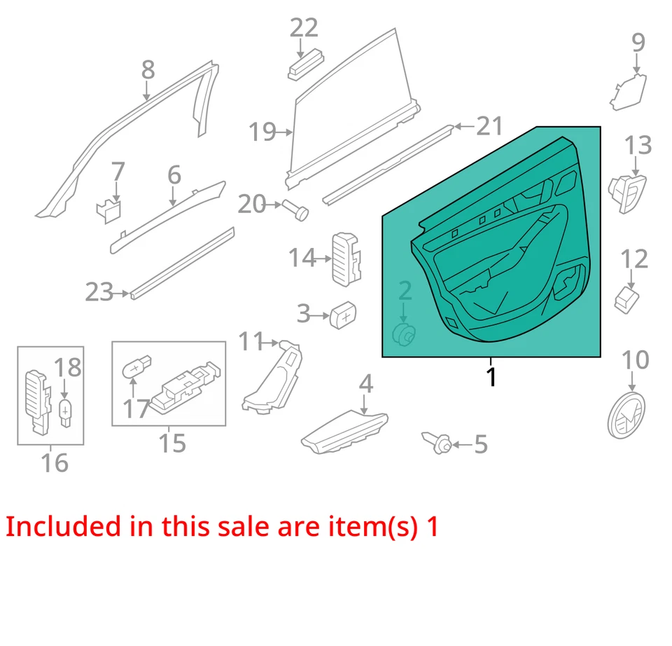 Panel de moldura de puerta de pasajero trasero derecho negro 8R086730424A para AUDI Q5 2009-2012 Foto 4 de 4