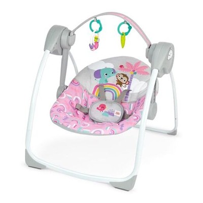 Pink Paradise Portable Compact Automatic Baby Swing with Music, Unisex, 