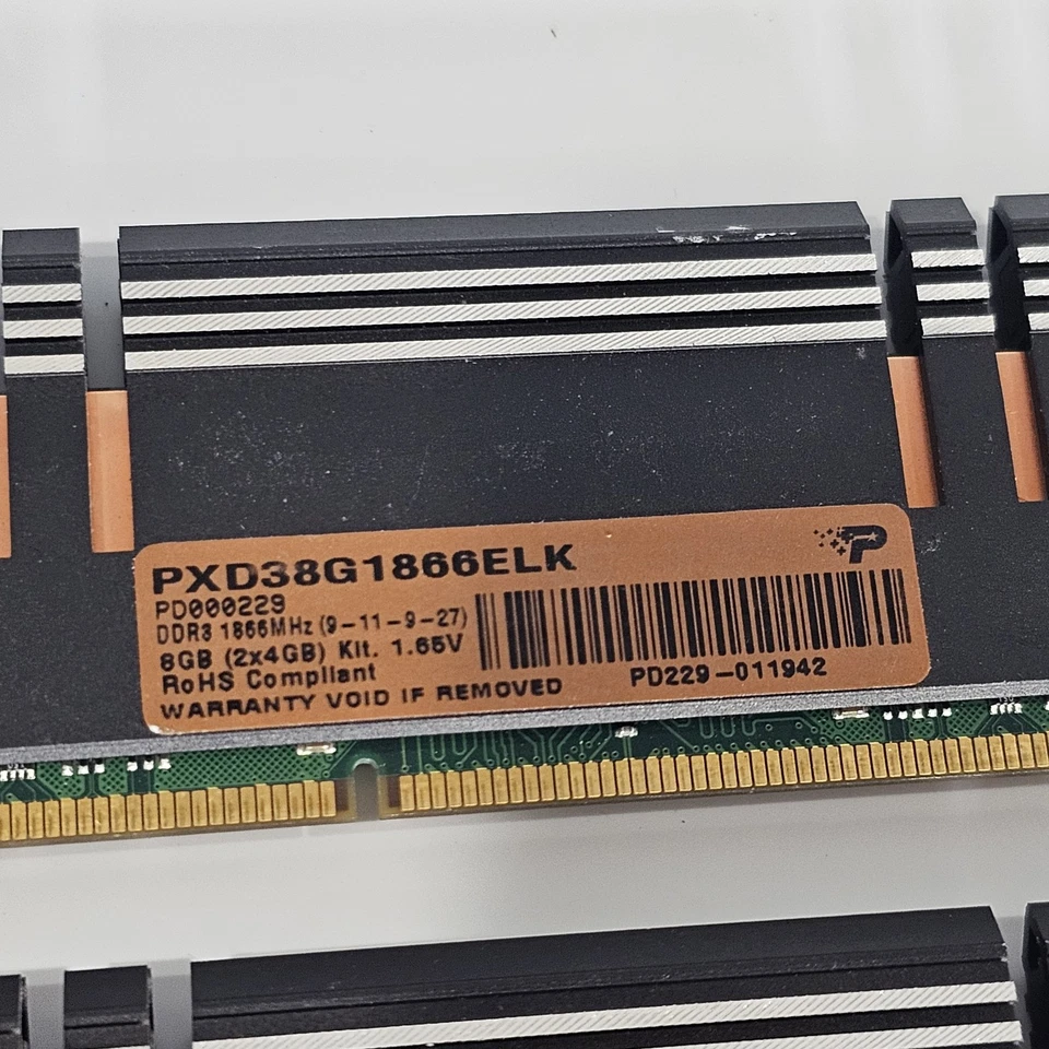 Patriot Viper Xtreme 4GB RAM (2x4GB) PC3-14900 DDR3-1866 SDRAM PXD38G1866ELK 2pc - Image 3 of 3