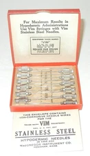 12 VINTAGE VIM MacGREGOR INSTRUMENT CO STAINLESS STEEL HYPODERMIC NEEDLES NOS