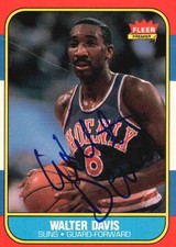 Walter Davis Signed 1986-87 Fleer #23 Phoenix Suns Autograph