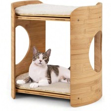 NEW Elevated Cat Bed 2-Tier Tree Tower Bamboo Frame FREE SHIPPING