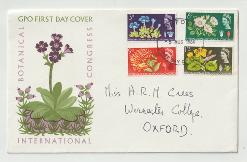 5/8/1964 UK GB FDC - Botanical Congress - Spring Gentian - Oxford FDI Postmark