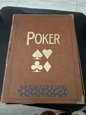 Poker Set with Cards and Chips in Brown Case