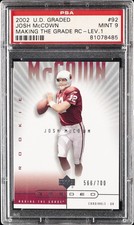 2002 UD GRADED MAKING THE GRADE RC-LEV.1 #92 JOSH MCCOWN PSA 9