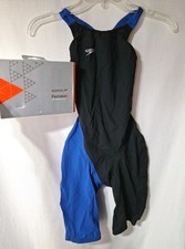 Speedo Fastskin LZR Racer Elite 2 Tech Suit 26 XS Blue Black Kneeskin Swim FINA