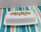 Vintage Pyrex USA Spring Blossom Crazy Daisy Green Flower Butter Dish 72-B