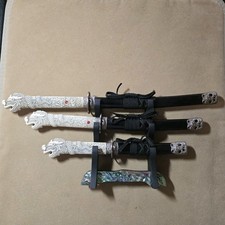 MINIATURE DRAGON HEAD SWORD SET OF 3 WITH STA...