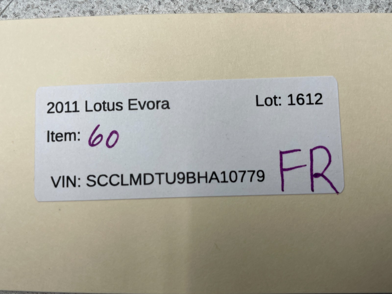 2010-2014 Lotus Evora Front Right Pass Door Weatherstrip Seal Strip 1612 OEM