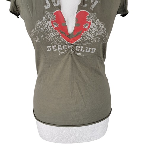 Juicy Couture T Shirt Medium Women's Green Cotton Vintage Made In USA Summer Y2K - Picture 3 of 14