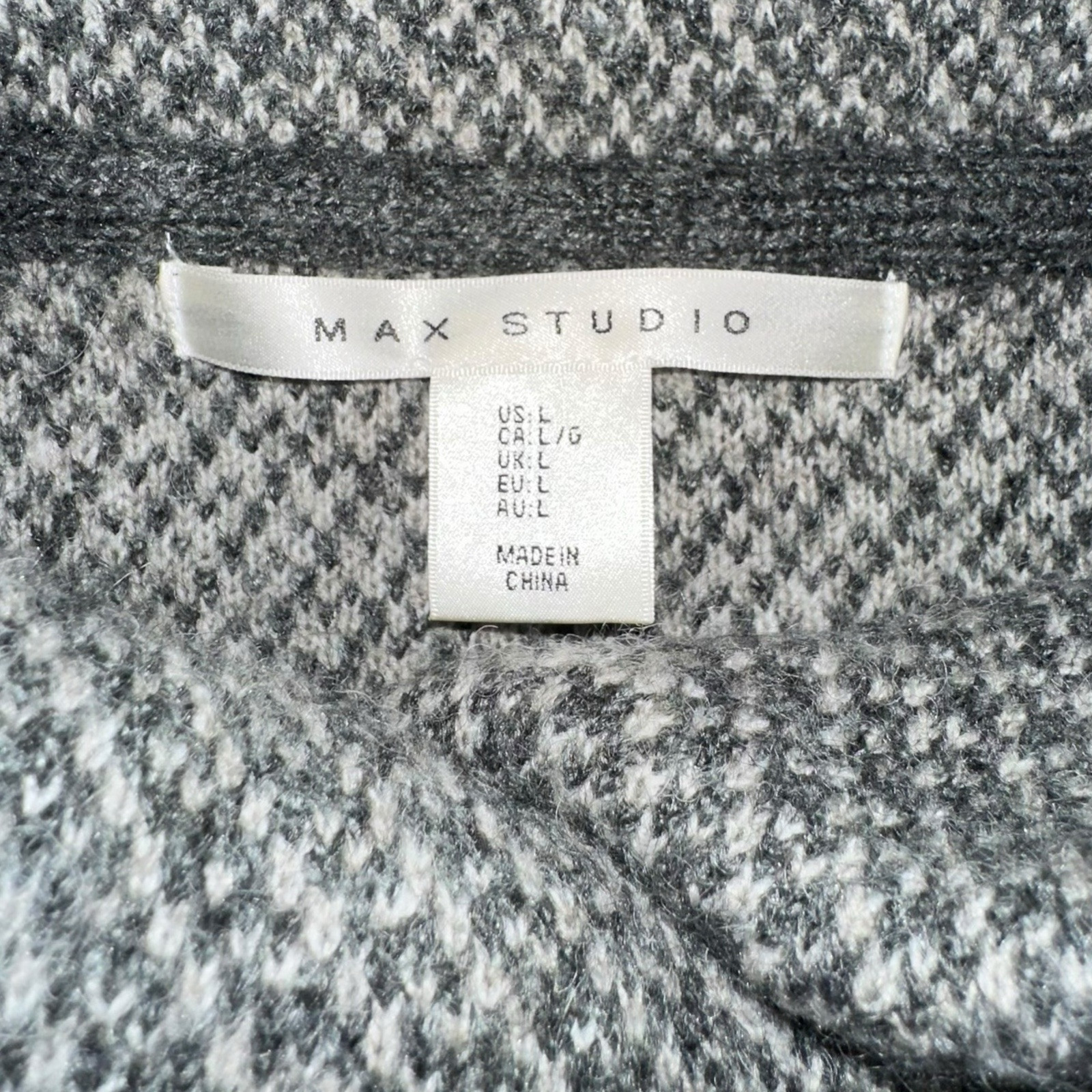 Max Studio Gray/White Wrap One Button Sweater Jac… - image 2