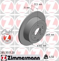 2X Zimmermann Bremsscheibe 285.3517.20 FüR Hyundai