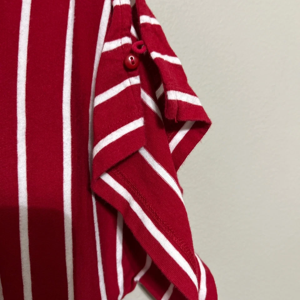 Blusa para mujer Lane Bryant 14/16 roja blanca a rayas bastón de caramelo vacaciones Navidad Foto 3 de 4