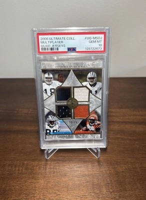2006 Ultimate Collection-Quad Jersey Randy Moss, Chad Johnson,Terrell Owens /25 