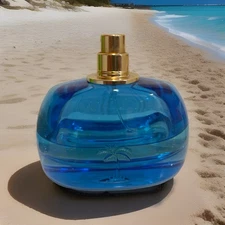 🌴 Tommy Bahama Men’s Cologne Bottle – RARE Blue Palm Tree Set Sail St. Barts