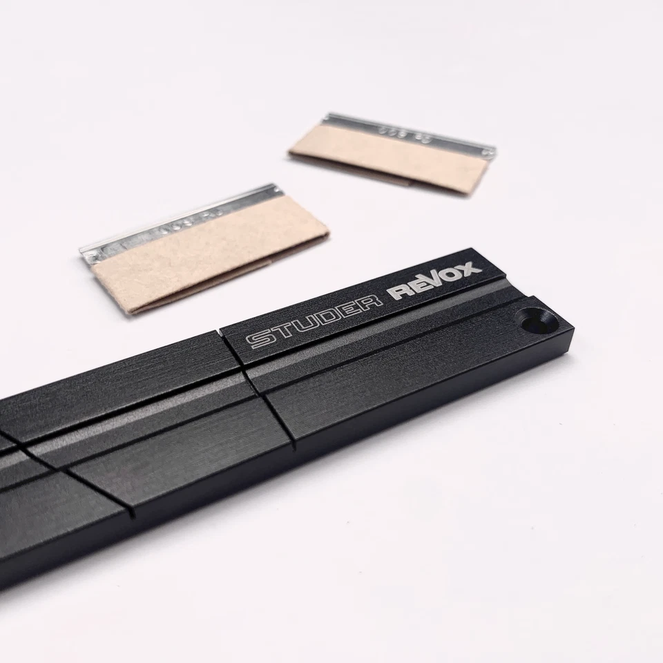 1X Juego de bloques de empalme de cinta negra STUDER REVOX 1/4" para grabadoras de cinta carrete a carrete Foto 2 de 4