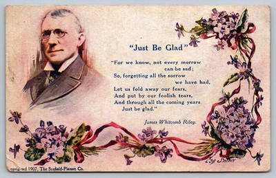 1907 James Whitcomb Riley Inspirational Poem Vintage Postcard