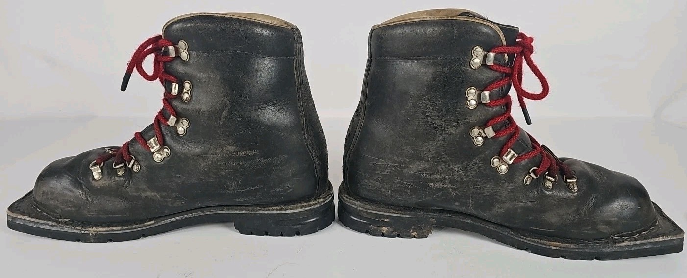 SALOMON Scarpone da sci Alpina Vgt Nordic Norm fondo taglia 9 5 Bk pelle suola Vibram 75 mm