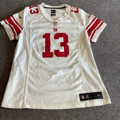 New York Giants Jersey Women's Large White NFL Football Odell
