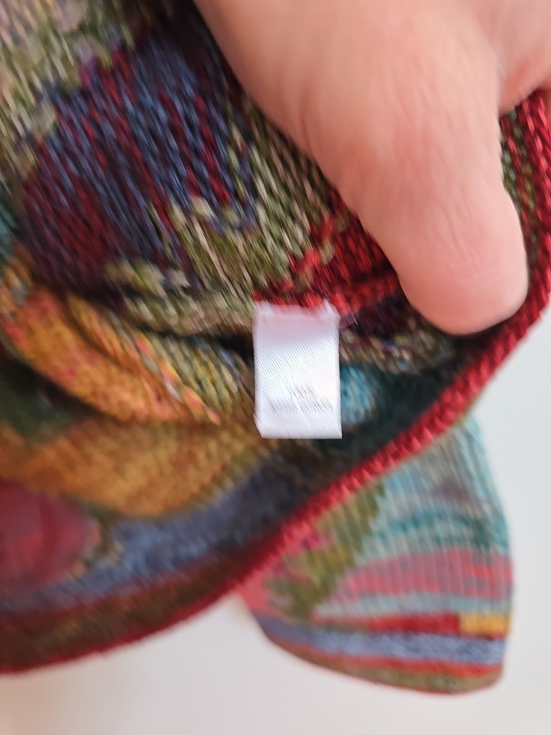 PERUVIAN CONNECTION Multicolor Patchwork Knit V N… - image 6