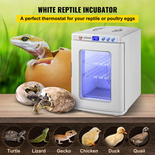 25L White Reptile Incubator - Digital Cooling  Heating, 5-60 C Temperature Cont