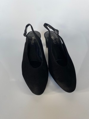 Vaneli Womens Black Suede Dress Shoe, Sling Back, Dallis, Size 8.5