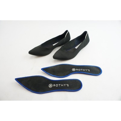 Rothy's The Point Ballet Flats Size 9.5 Black Knit Pointed Toe Slip On VGC