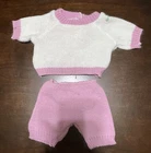 Vintage Cabbage Patch Kids/Doll Clothes Purple/White Sweater Outfit