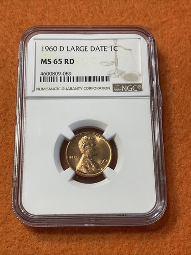 NGC 1960-D Large Date Lincoln Memorial Cent Graded MS65 RD