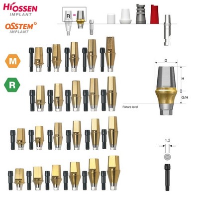 Hiossen Straight Transfer Abutment Components ET III SA Implant MINI/Regular Hex