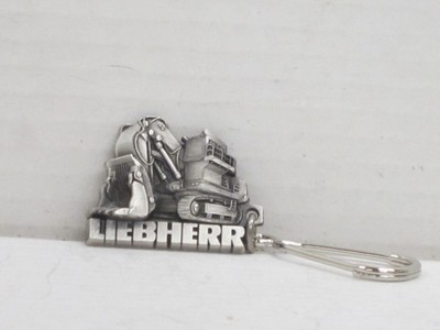 Schlüsselanhänger: Liebherr Bagger in silber eckig Maße: 4 cm im Beutel